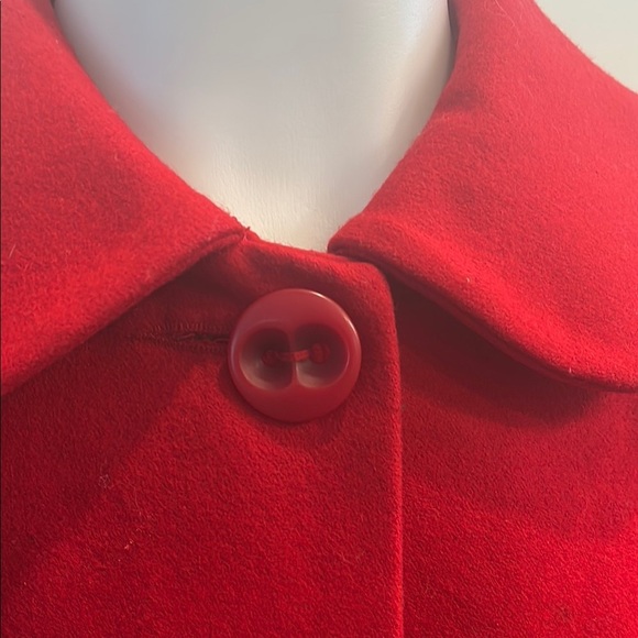 Tulle XS Cropped Short Little Button Red Pea Coat Dress Jacket - Picture 4 of 9
